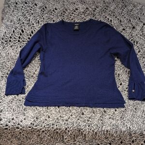 277 - Premise Royal Blue Knit Top, Elevated Minimal Luxe, Statement Cuff, Size M